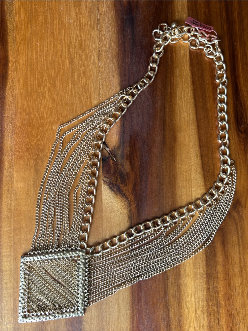 UNBRANDED Gold Tone Multi-Chain Statement Necklace - B/M Alloy Stainless Steel - Picture 2 of 6